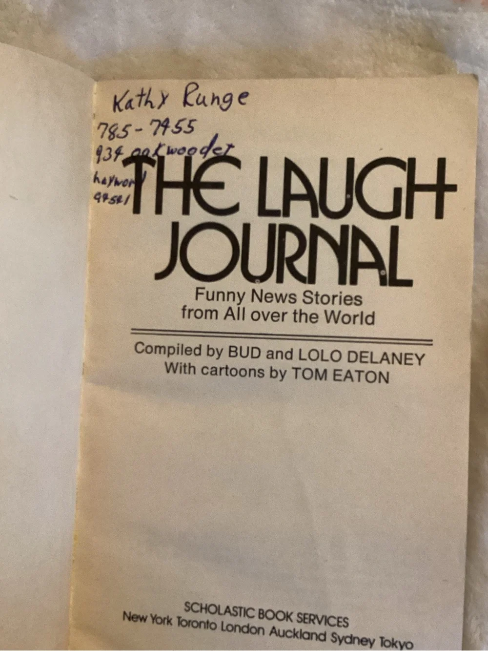 1972 The Laugh Journal Vintage Paperback Book